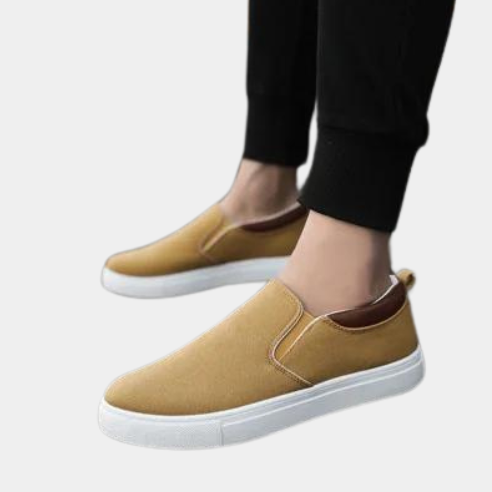 Men's Slip-On Loafers with Elastic Side Panels and Breathable Upper, Lightweight Casual Shoes
