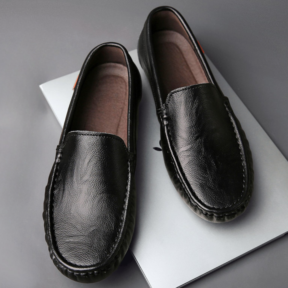 Men's Slip-On Loafers with Cushioned Footbed and Flexible Outsole for Office Wear