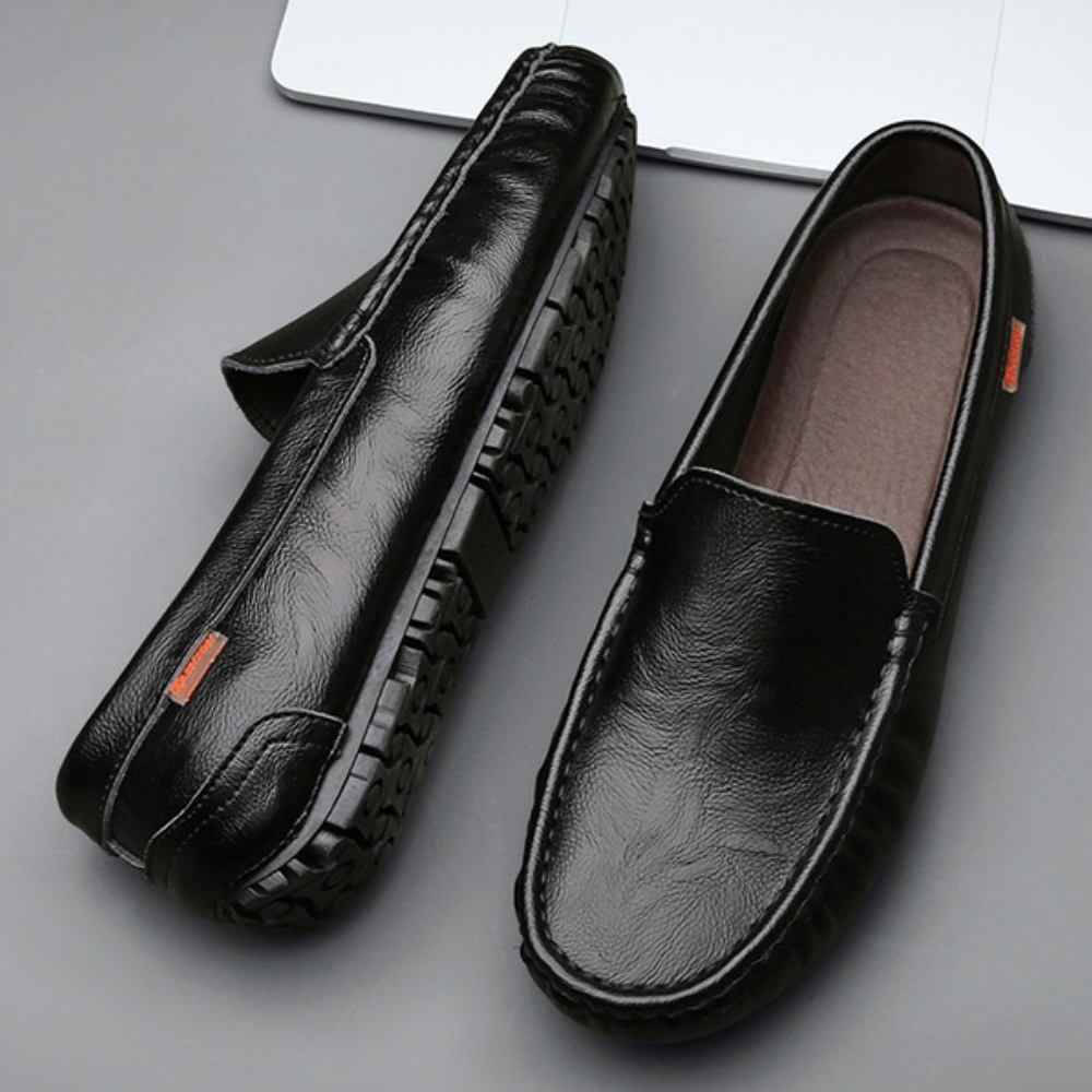 Men's Slip-On Loafers with Cushioned Footbed and Flexible Outsole for Office Wear