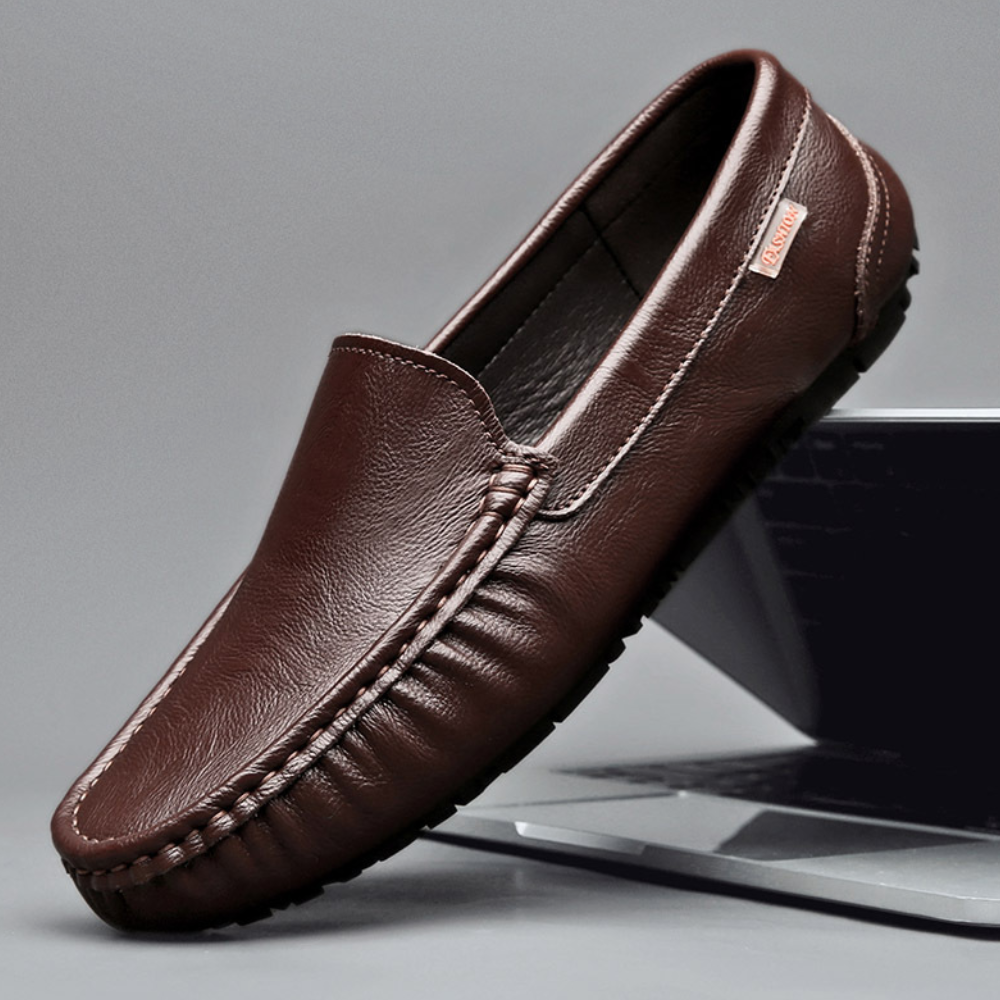 Men's Slip-On Loafers with Cushioned Footbed and Flexible Outsole for Office Wear