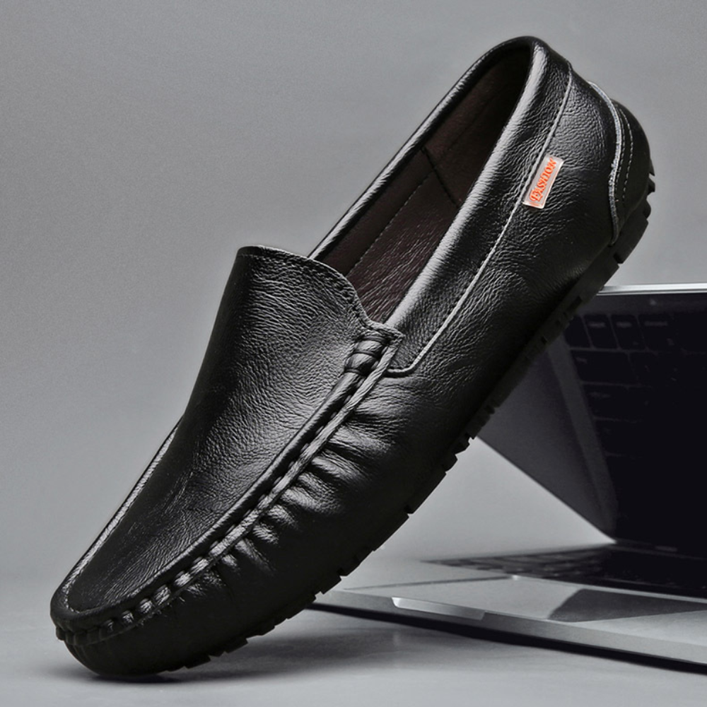 Men's Slip-On Loafers with Cushioned Footbed and Flexible Outsole for Office Wear