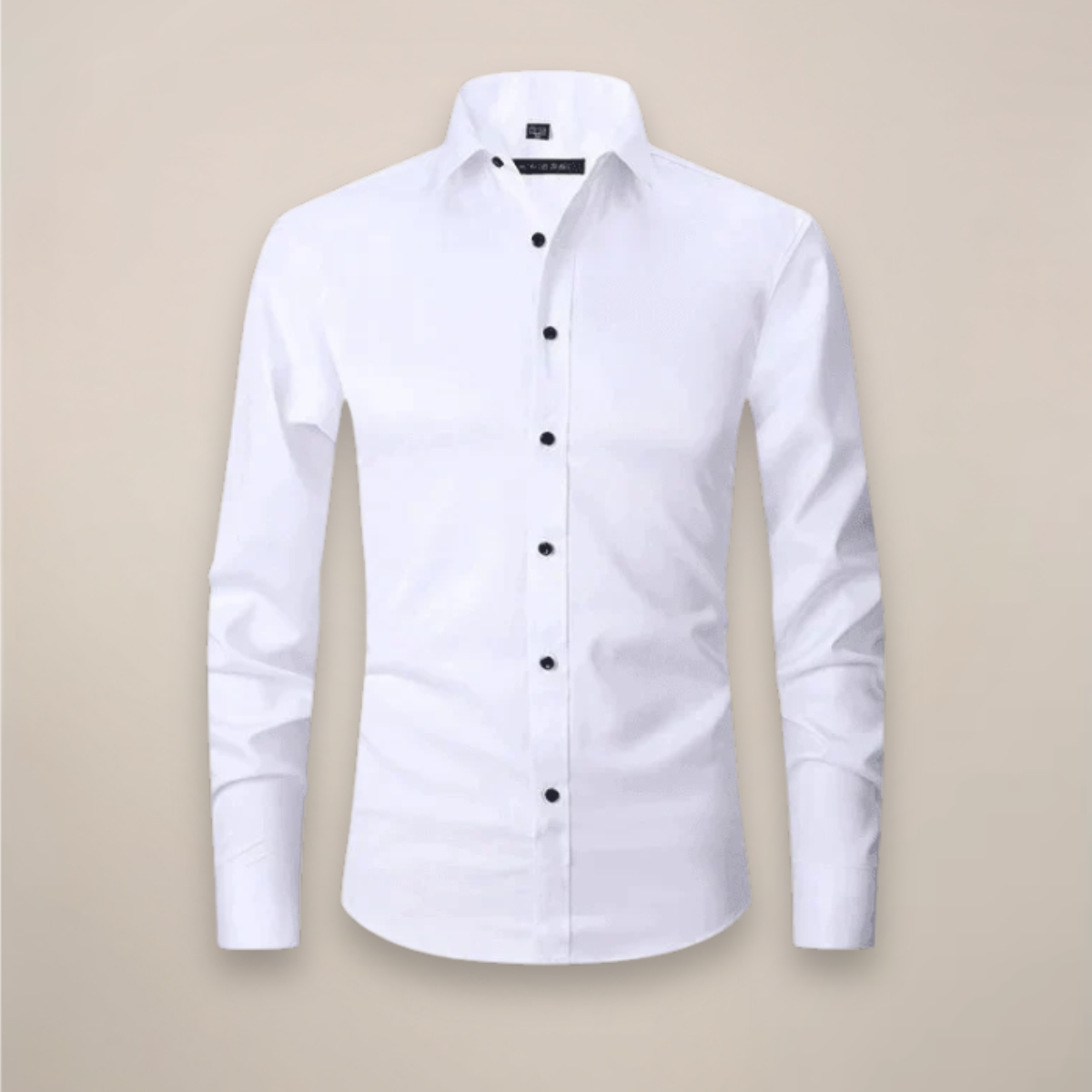 Men's Long-Sleeve Button-Up Shirt with Tailored Fit and Wrinkle-Resistant Finish