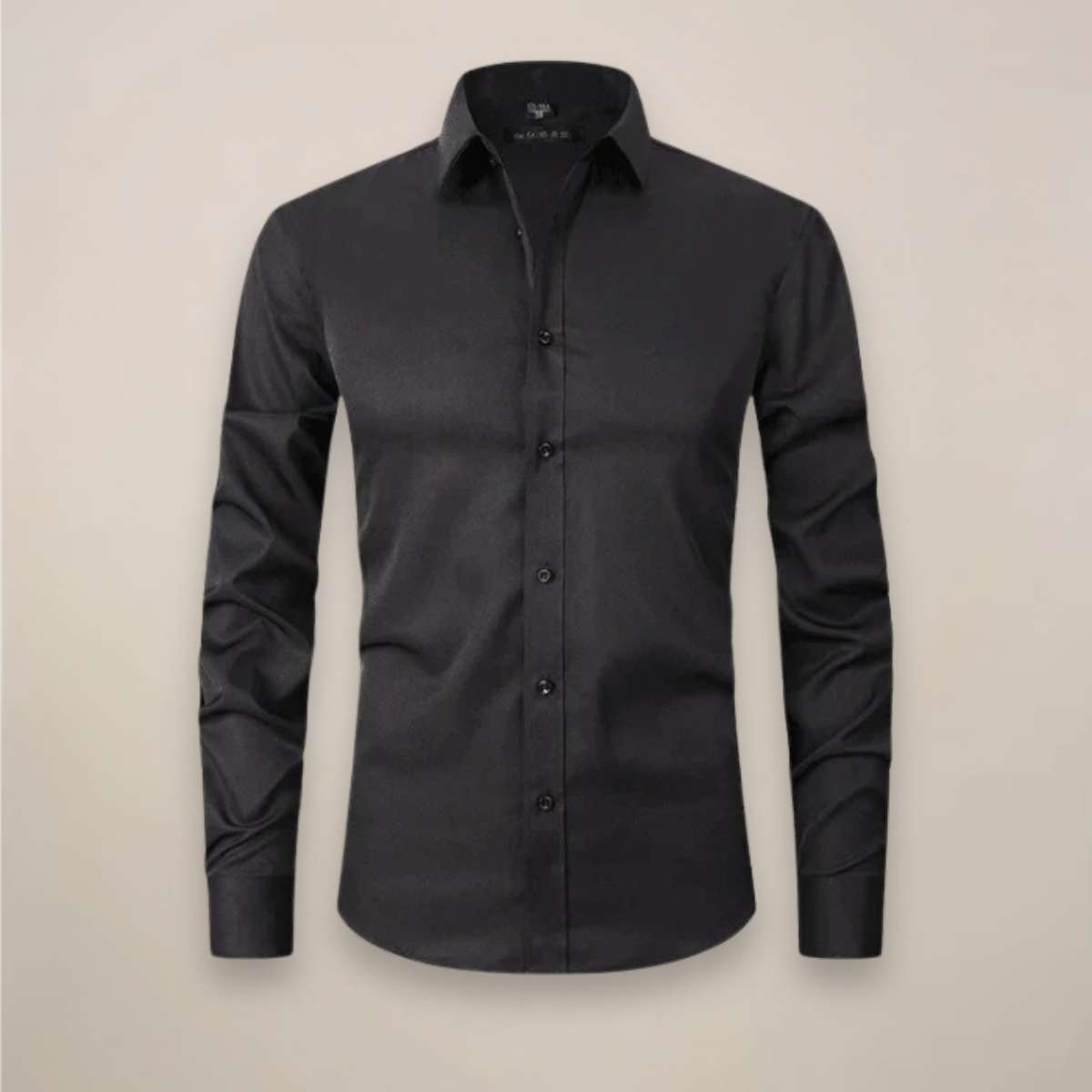 Men's Long-Sleeve Button-Up Shirt with Tailored Fit and Wrinkle-Resistant Finish