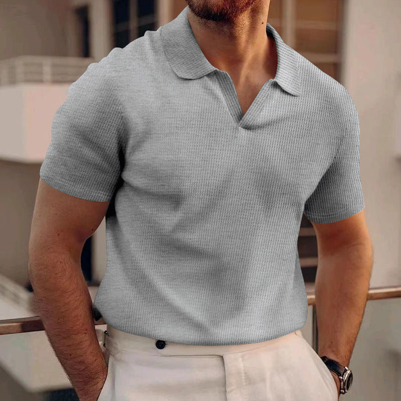Classic Fit Polo Shirt for Men with Breathable Cotton Blend and Two-Button Collar