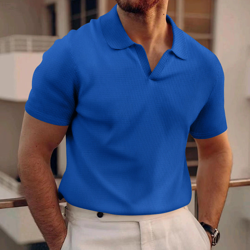 Classic Fit Polo Shirt for Men with Breathable Cotton Blend and Two-Button Collar
