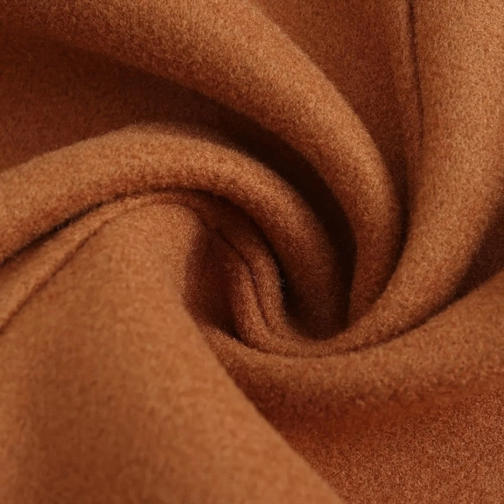 Men's Slim Coat with Concealed Button and Structured Shoulders, Wool Blend