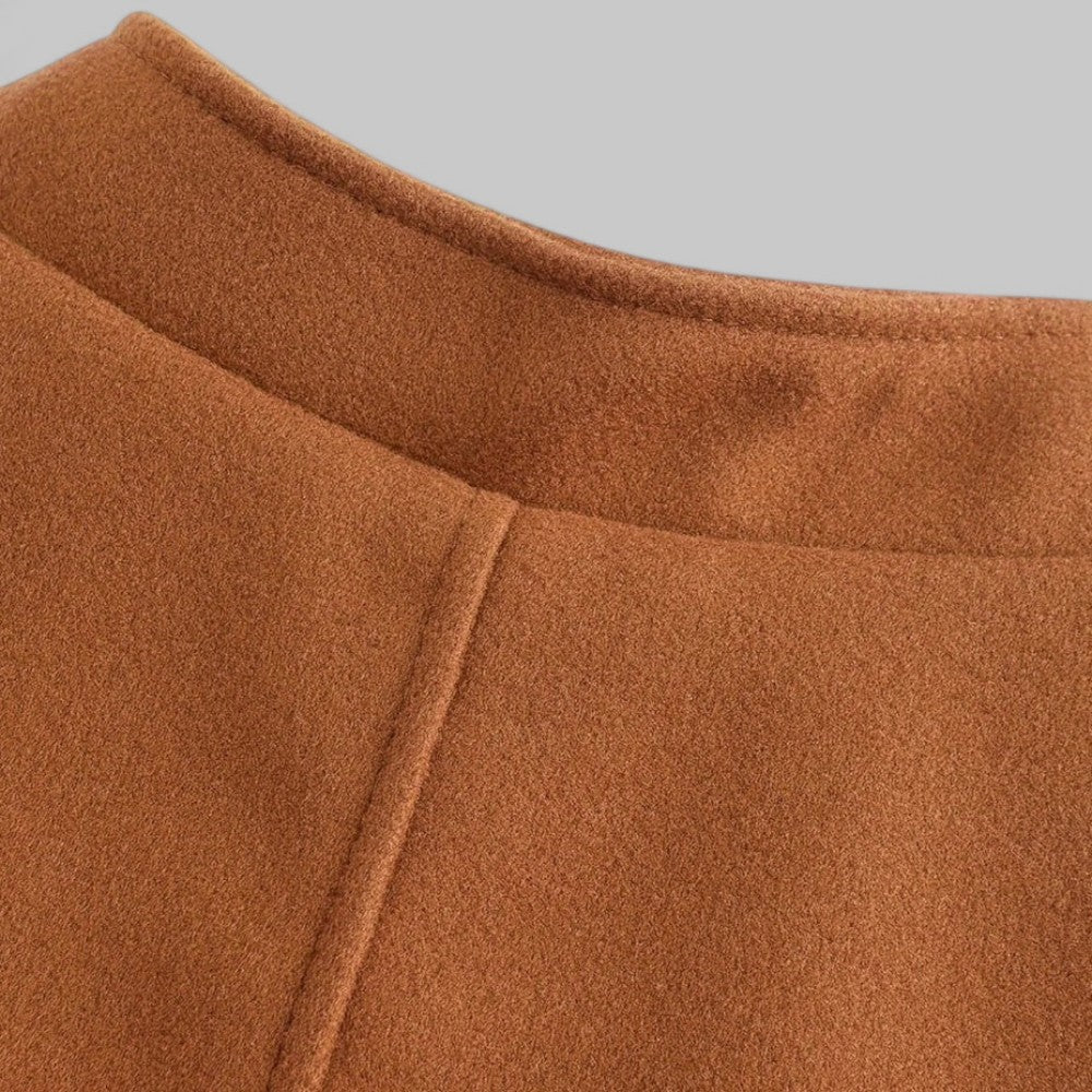 Men's Slim Coat with Concealed Button and Structured Shoulders, Wool Blend