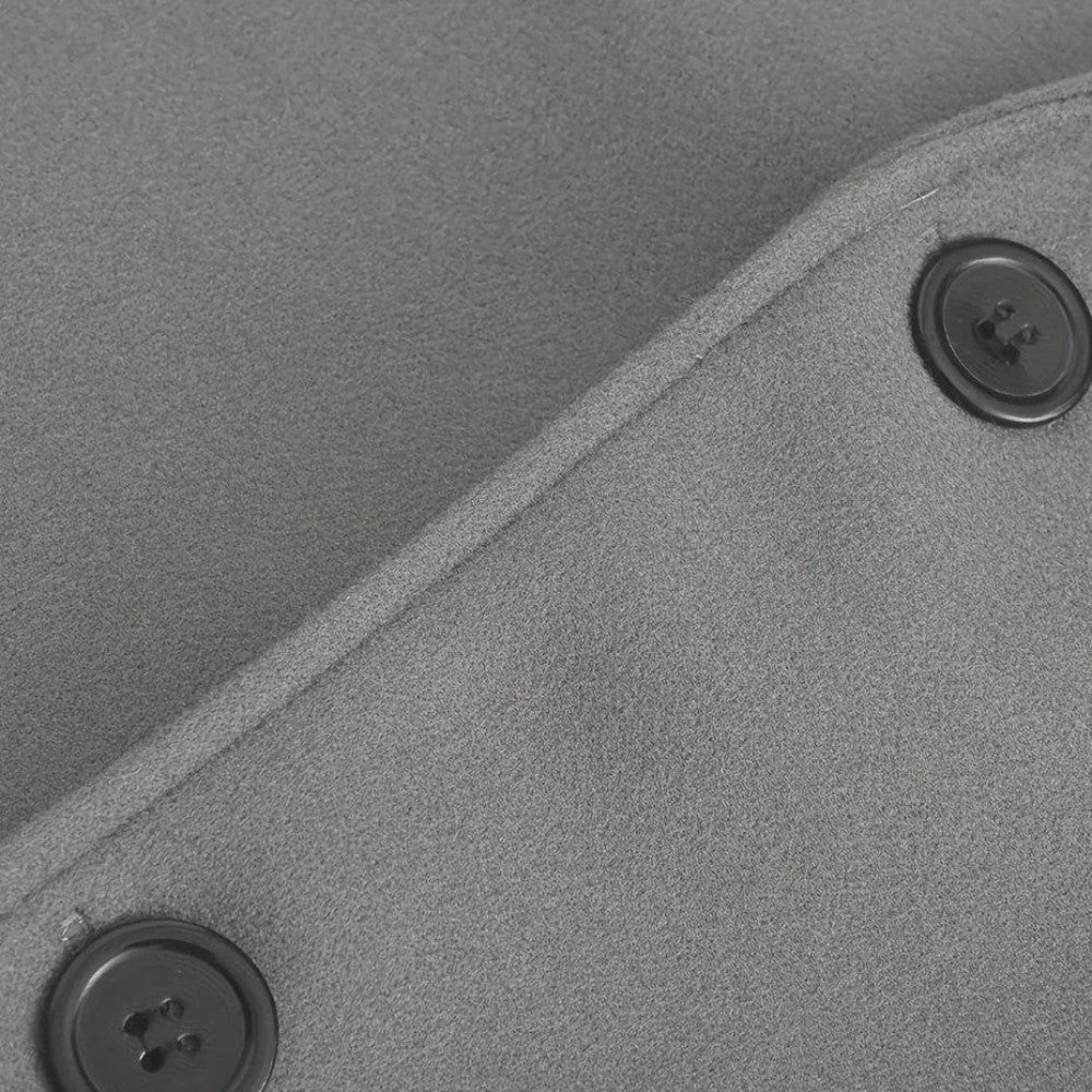 Men's Slim Coat with Concealed Button and Structured Shoulders, Wool Blend