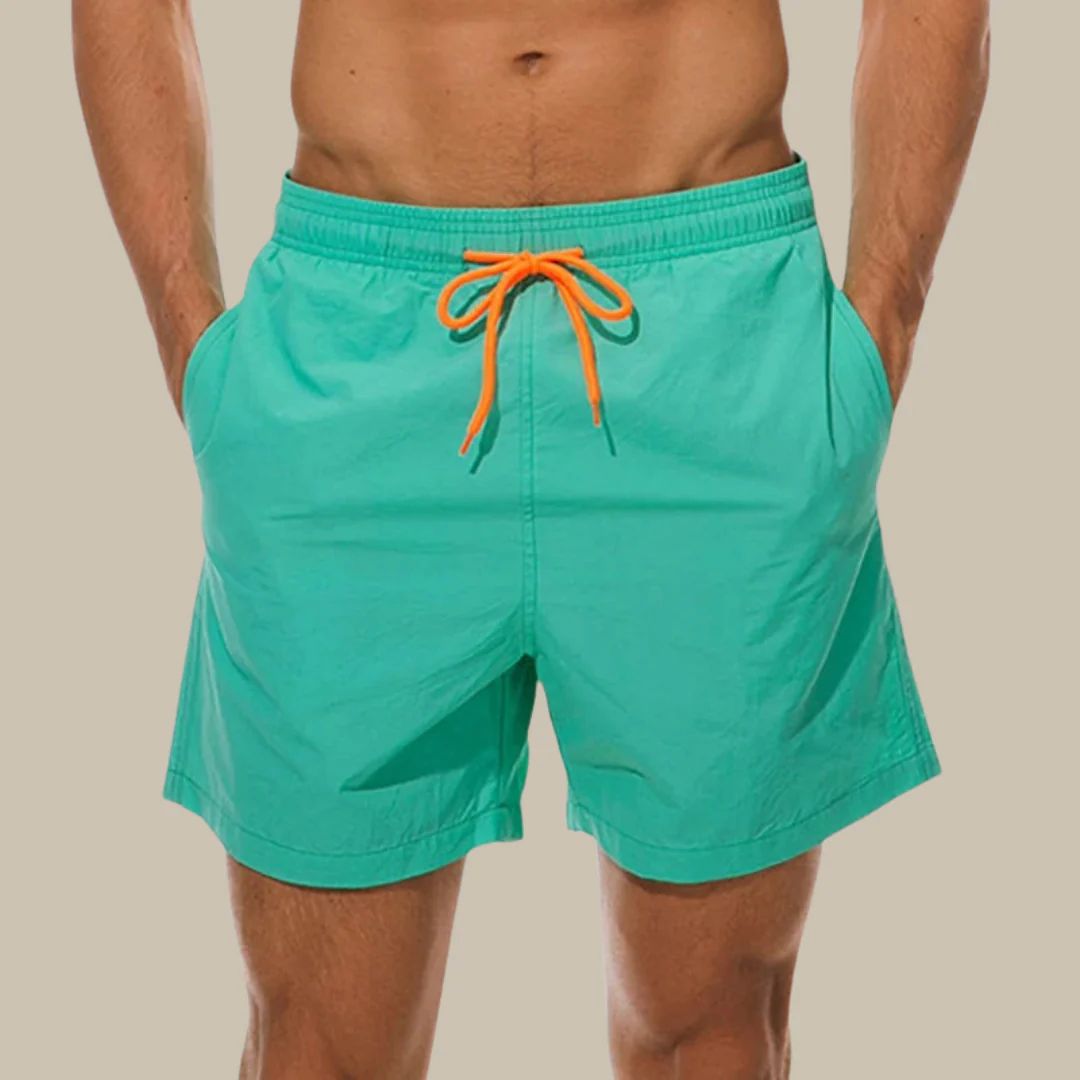 Men's Swim Shorts with Adjustable Drawstring and Side Pockets, Machine Washable