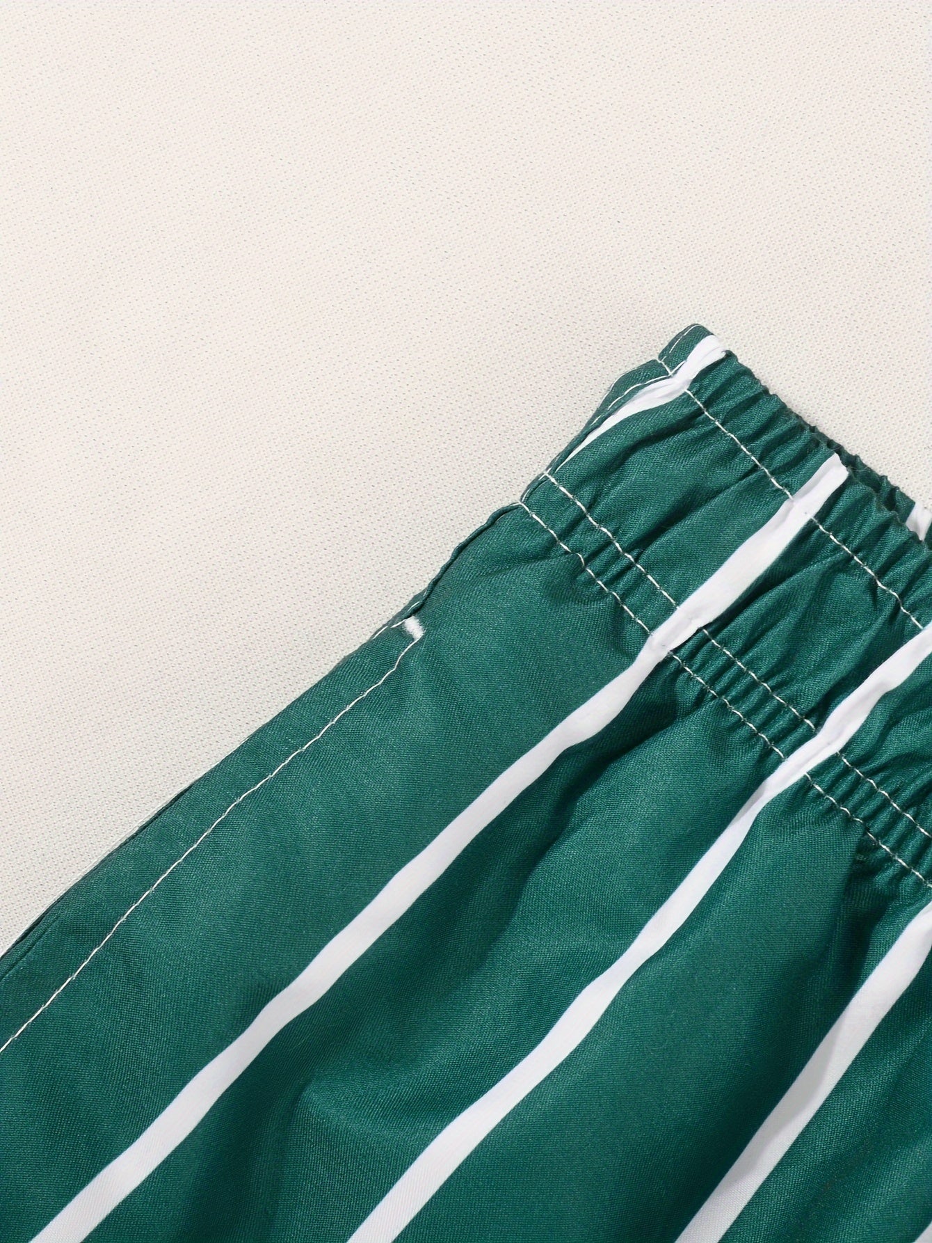 Striped Swim Shorts for Men with Drawstring Waist and Regular Fit, Pool-to-Street