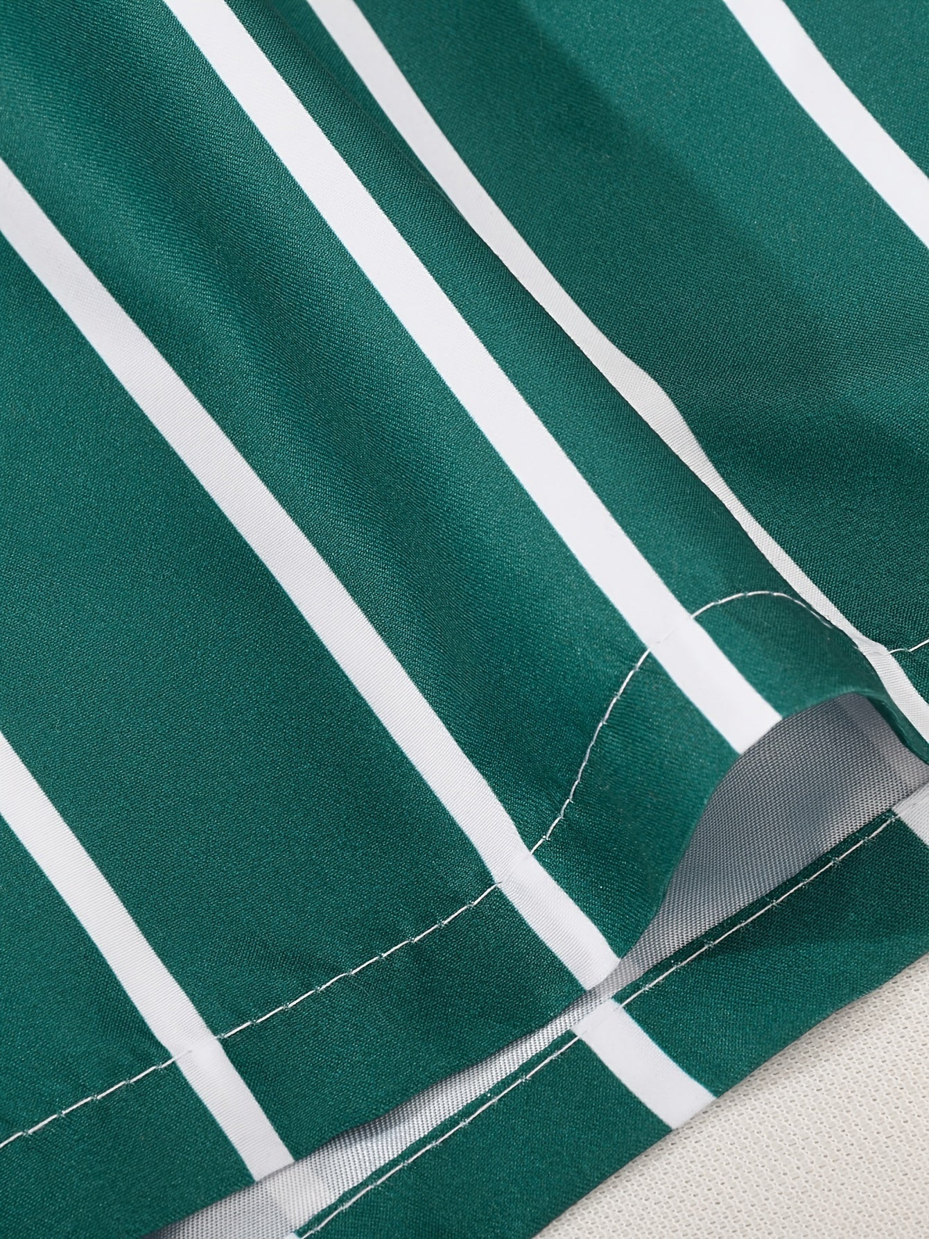 Striped Swim Shorts for Men with Drawstring Waist and Regular Fit, Pool-to-Street