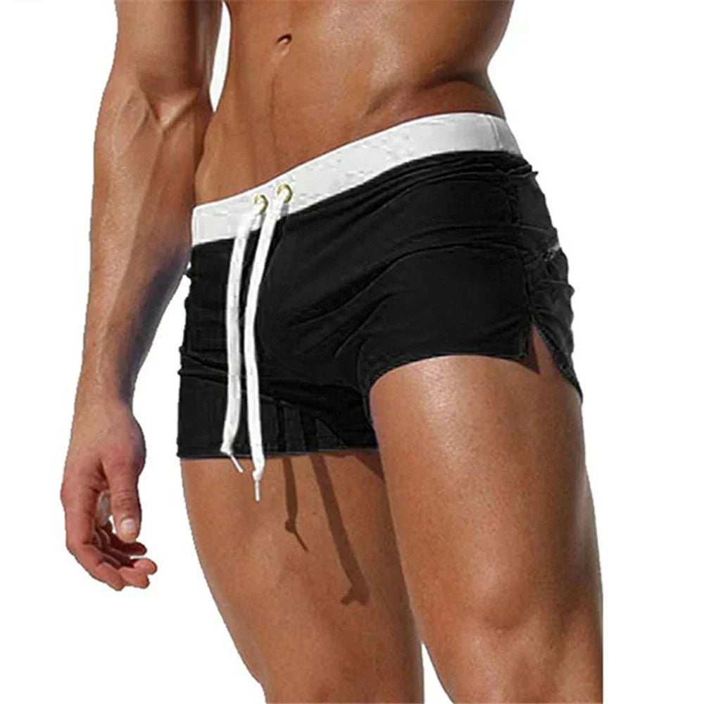Men's Board Shorts with Quick-Dry and Zippered Back Pocket, Adjustable Waist