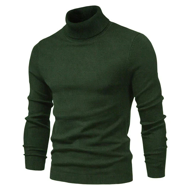 Men's Turtleneck Sweater with Soft Knit Blend and Relaxed Casual Fit, Machine Washable