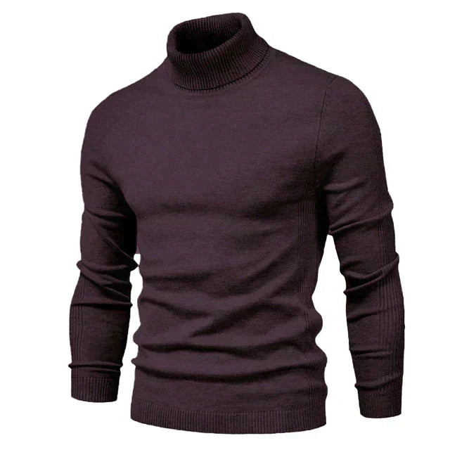 Men's Turtleneck Sweater with Soft Knit Blend and Relaxed Casual Fit, Machine Washable