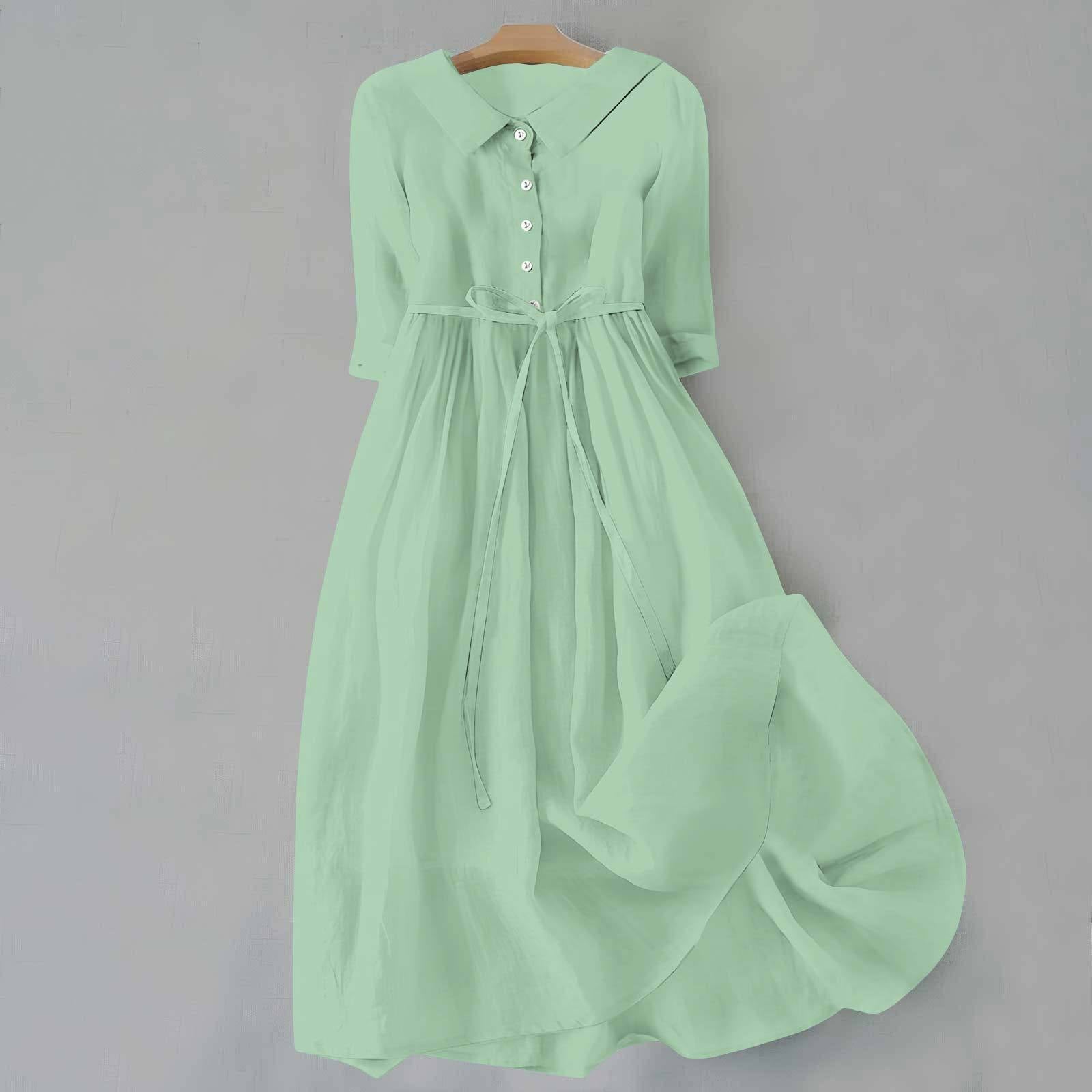 Women's Breathable Casual Dress with Relaxed Fit and Minimalist Design