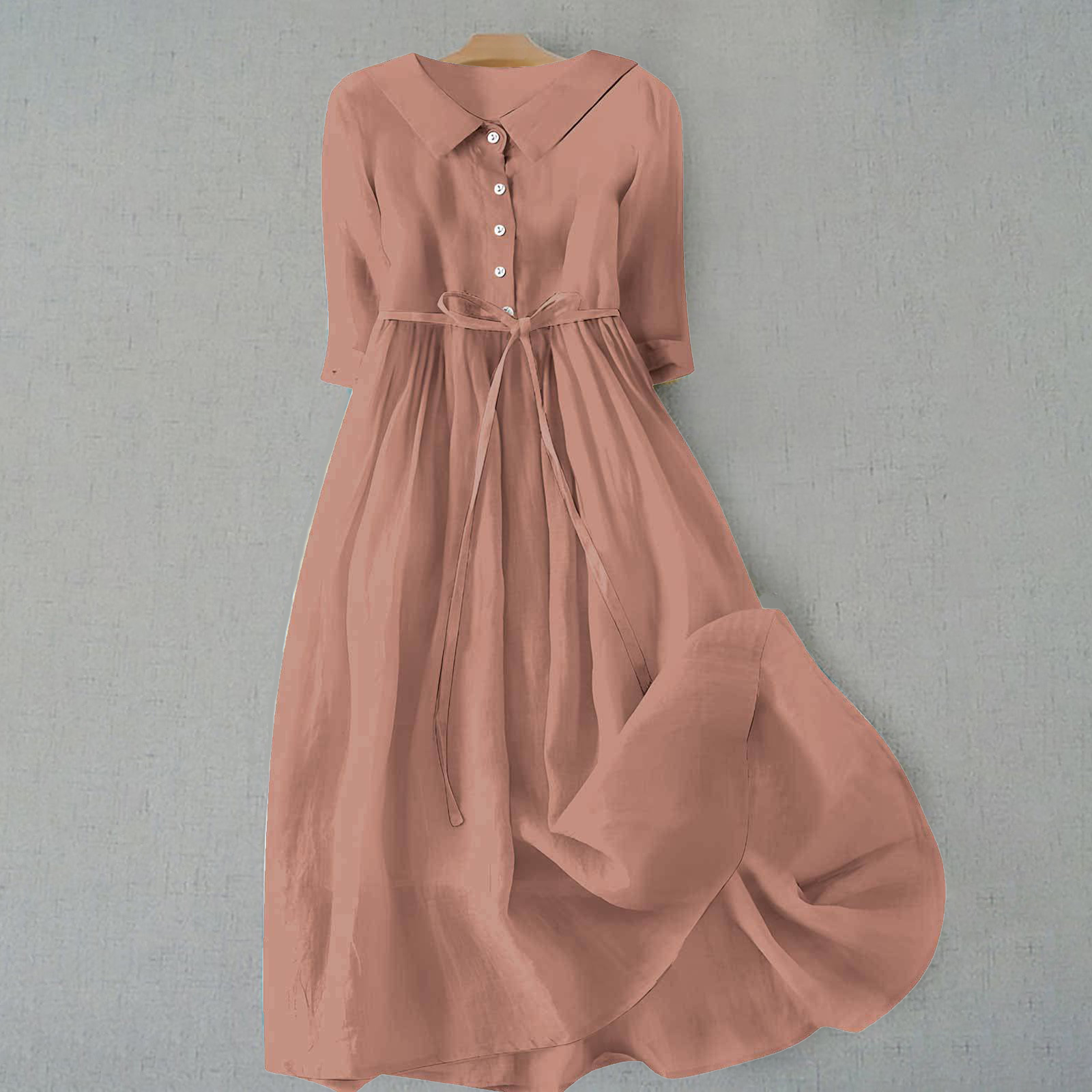 Women's Breathable Casual Dress with Relaxed Fit and Minimalist Design