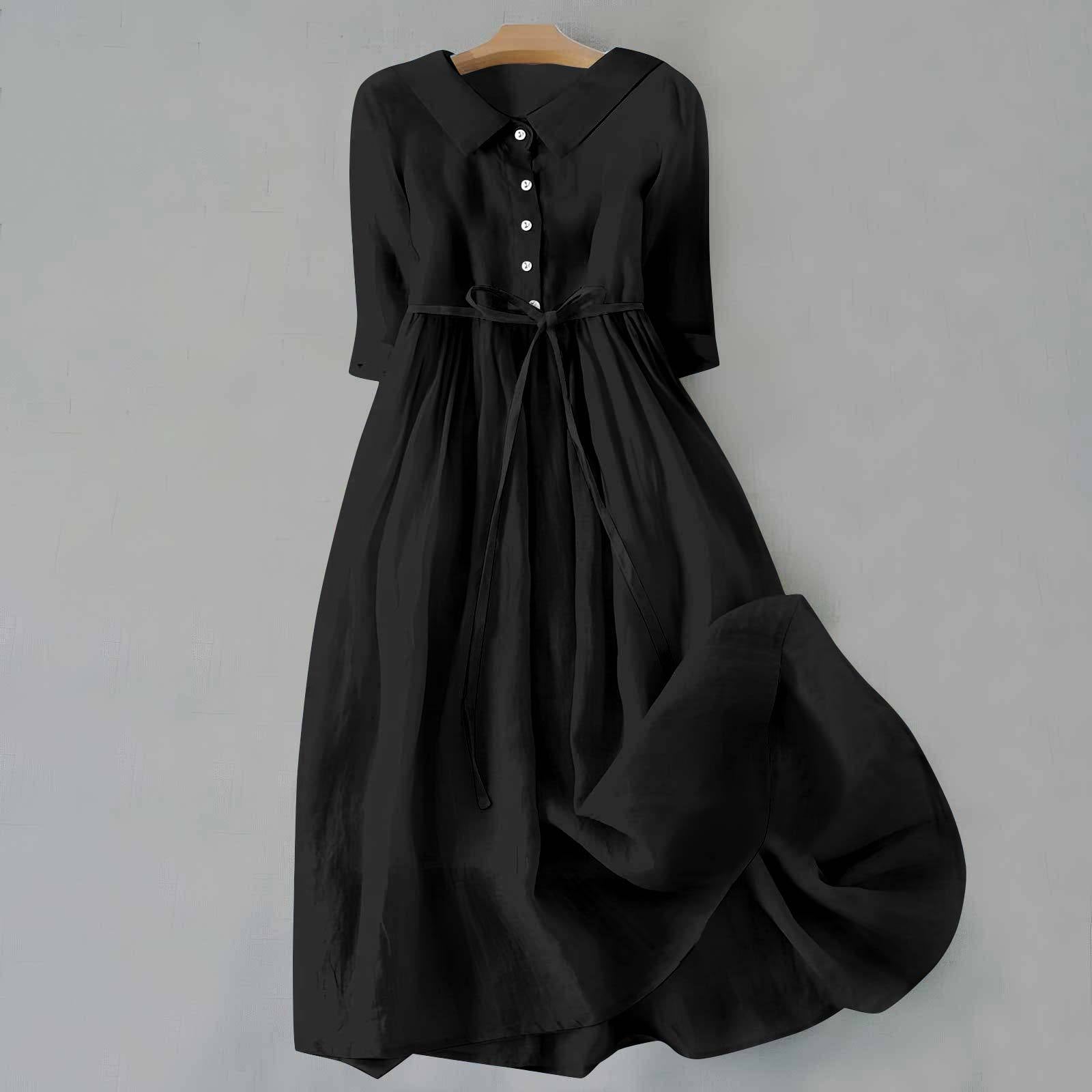 Women's Breathable Casual Dress with Relaxed Fit and Minimalist Design