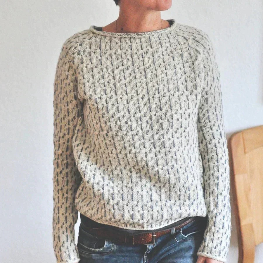 Boat Neck Sweater with Soft Breathable Knit and Relaxed Fit, Machine Washable