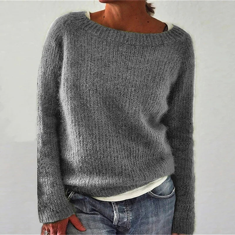 Women's Knit Pullover with Relaxed Fit and Breathable Soft Fabric, Machine Washable