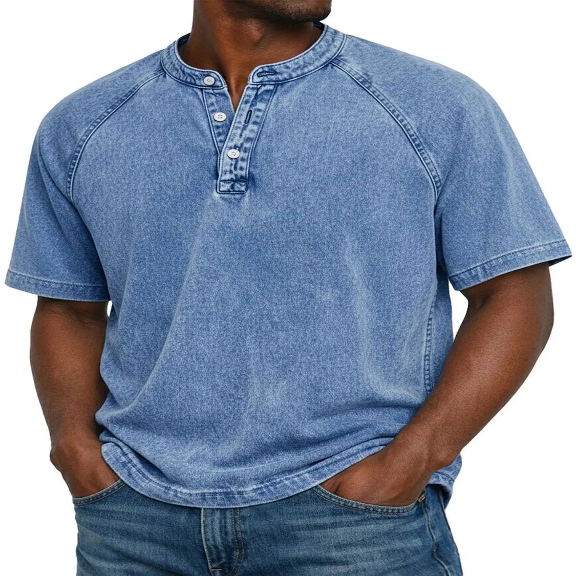 Cotton Button Shirt with Vintage Design and Full Front Closure