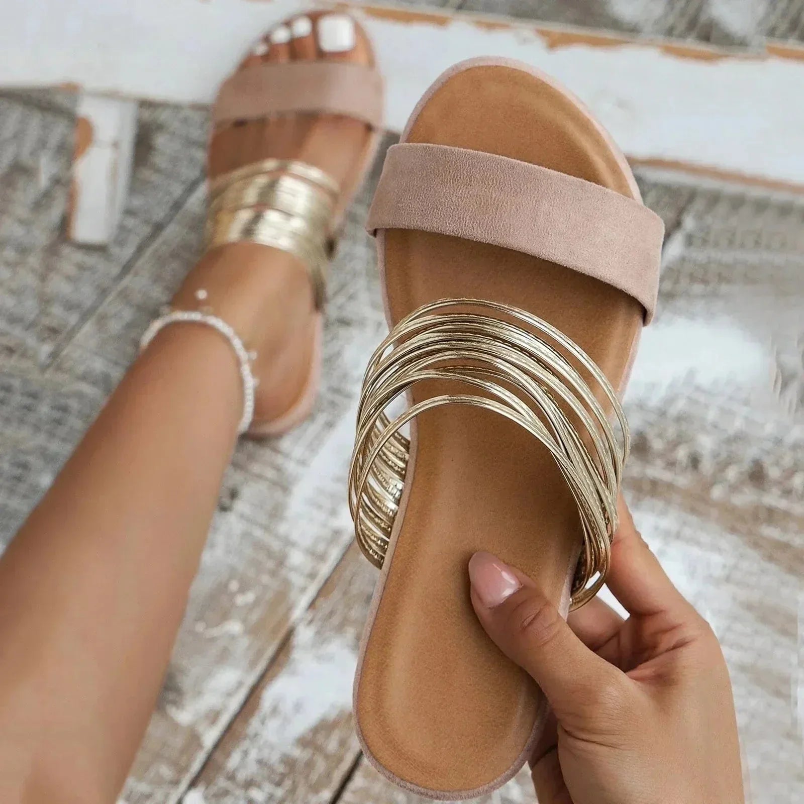 Orthopedic Sandals with Arch Support and Lightweight Cushioning, Slip-On Design