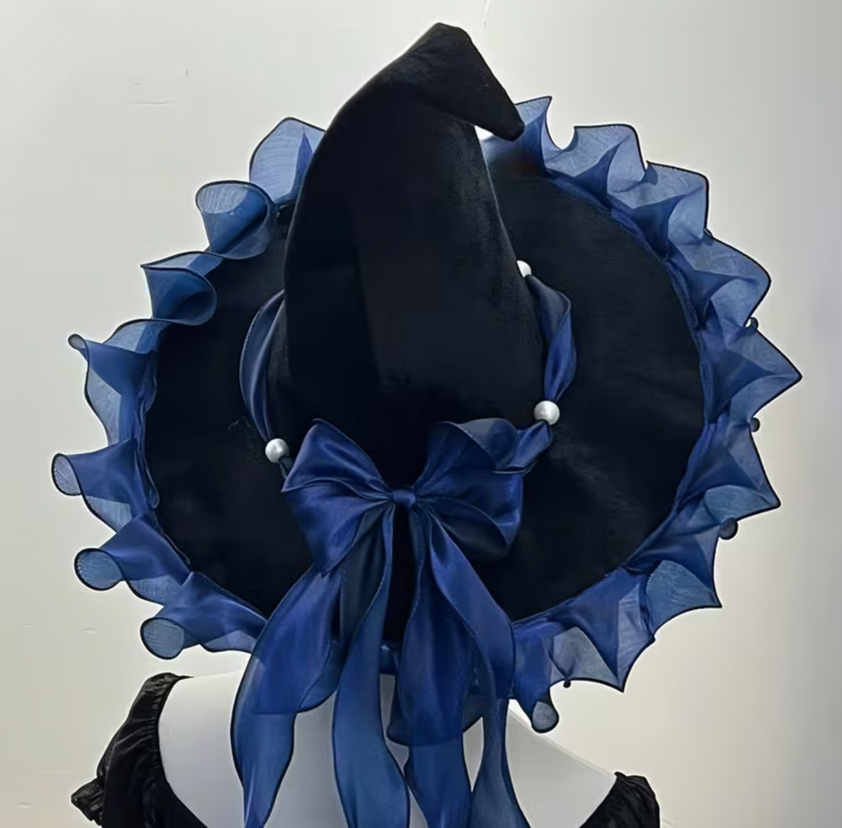 Pointed Woven Costume Hat with Decorative Bow, Six Color Options