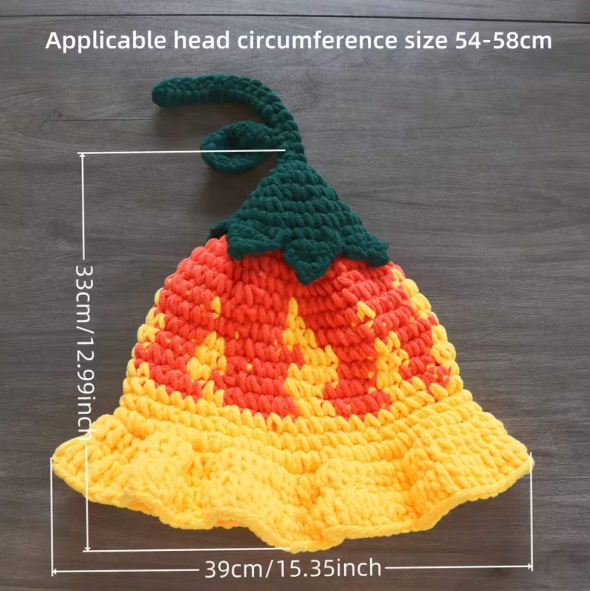 Pointed Wizard Hat with Hand Crocheted Floral Design for Women