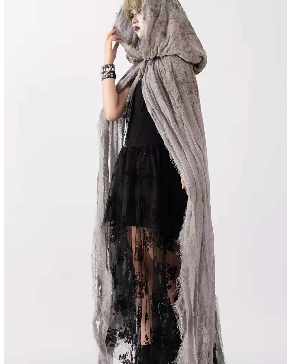 Hooded Cloak for Witch and Reaper Halloween Costumes with Full Body Coverage