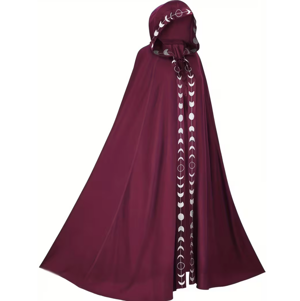 Hooded Cape for Adults with Attached Hood and Flowing Fabric, Medieval Renaissance