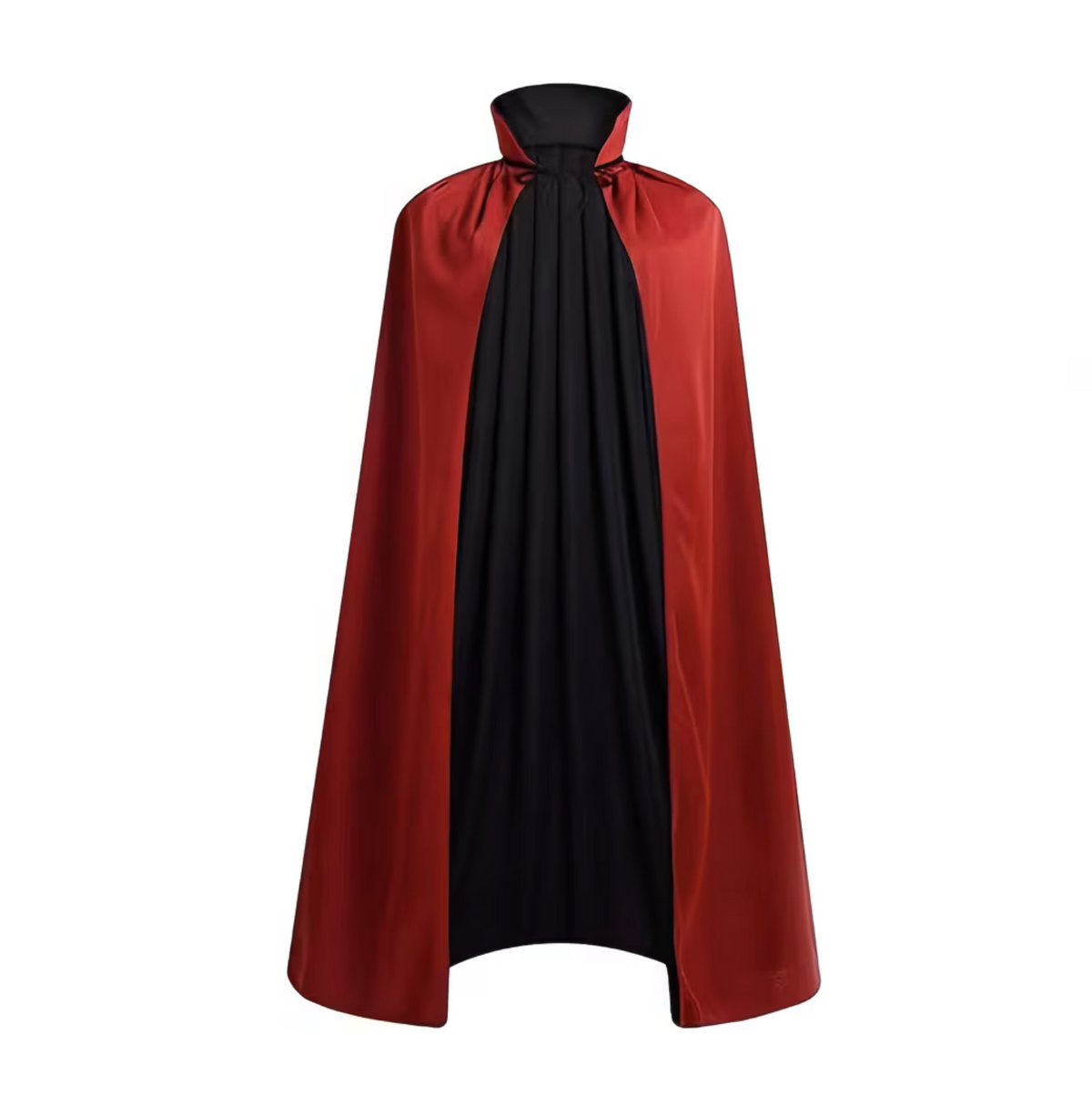 Reversible Gothic Cloak with Stand Collar and Adjustable Front Lacing