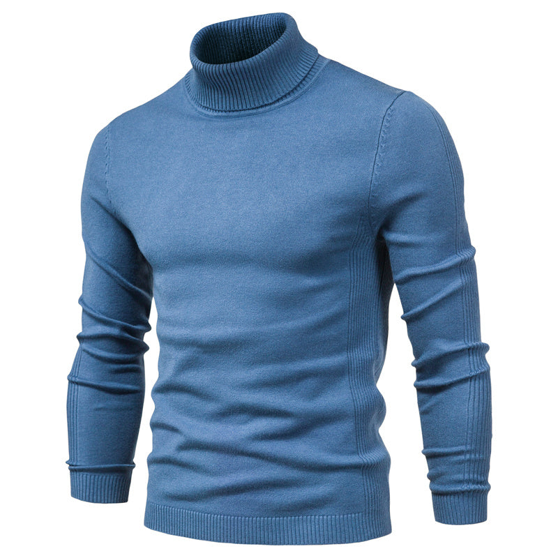 Men's Turtleneck Sweater with Soft Knit Blend and Relaxed Casual Fit, Machine Washable