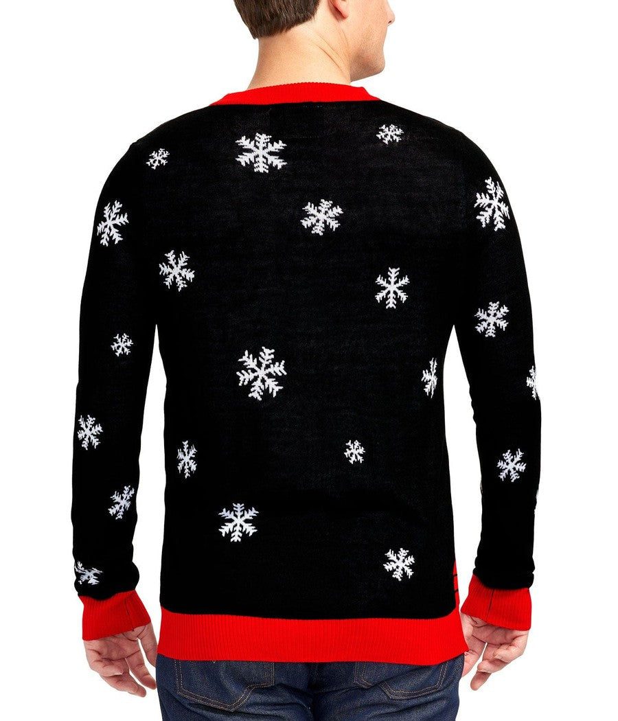 Men's Light Up Holiday Sweater with Rooftop Graphic and Battery Pack