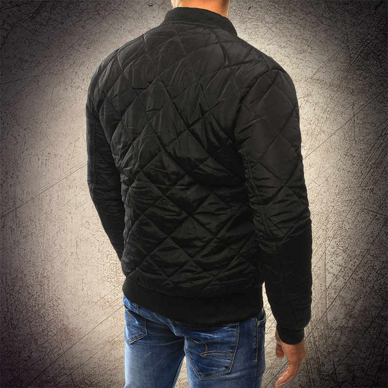 Men's Quilted Bomber Jacket with Lightweight Insulation and Multiple Secure Pockets, Regular Fit