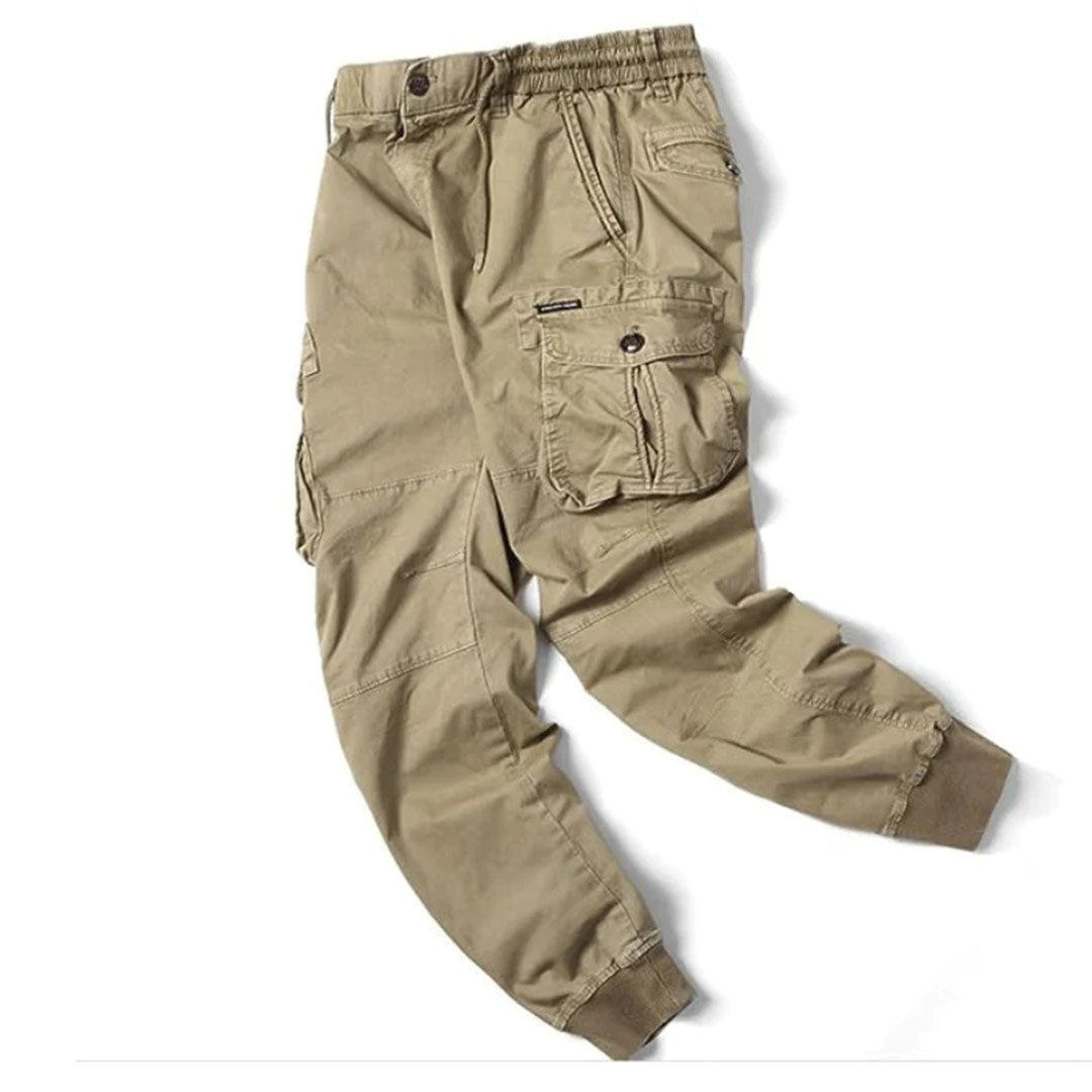 Men's Cargo Pants with Stretch Fabric and Utility Pockets, Tapered Silhouette