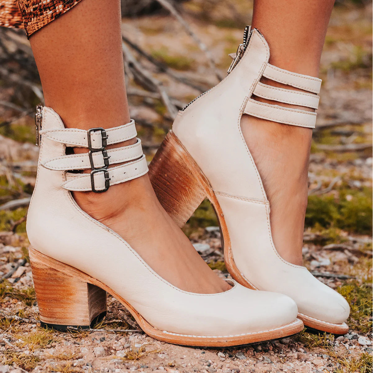 Ankle Strap Heels with Adjustable Strap and Block Heel, Cushioned Footbed