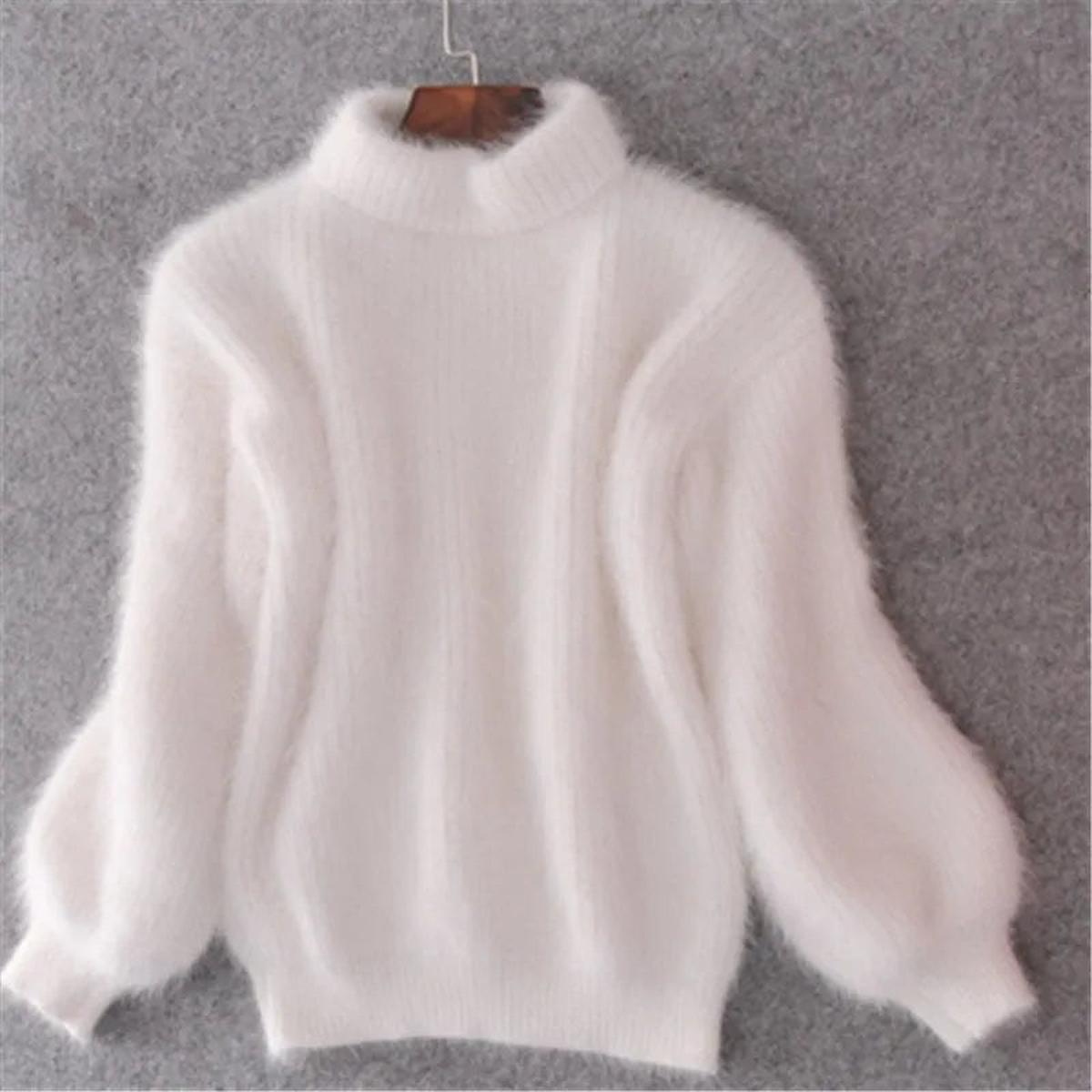 Women's High Neck Sweater with Soft Knit and Relaxed Fit, Long Sleeve