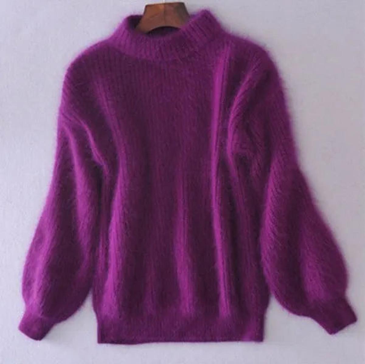 Women's High Neck Sweater with Soft Knit and Relaxed Fit, Long Sleeve
