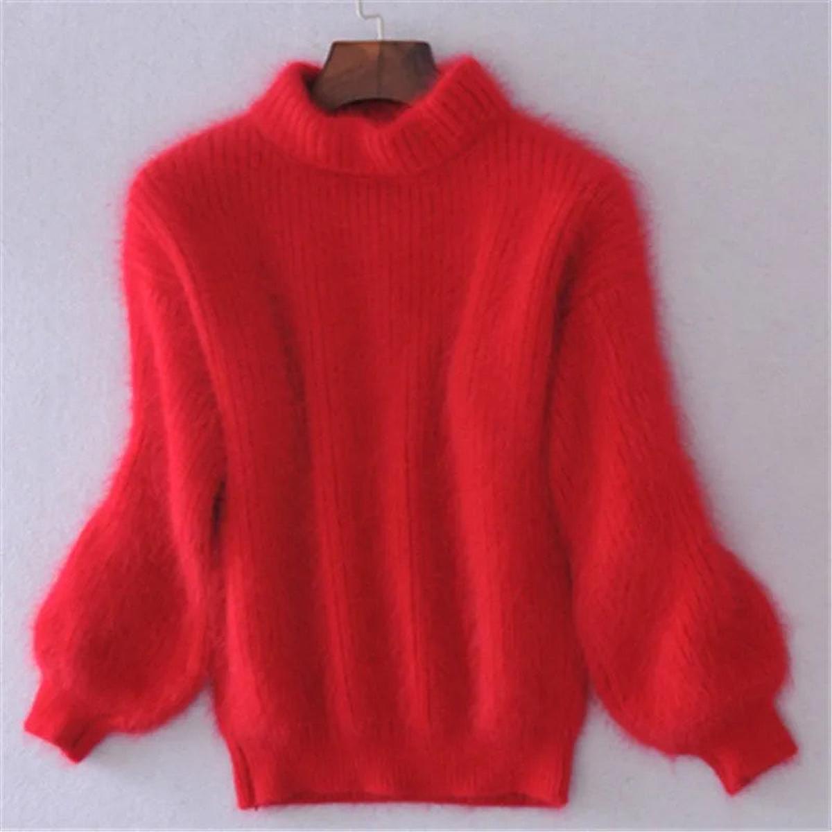 Women's High Neck Sweater with Soft Knit and Relaxed Fit, Long Sleeve
