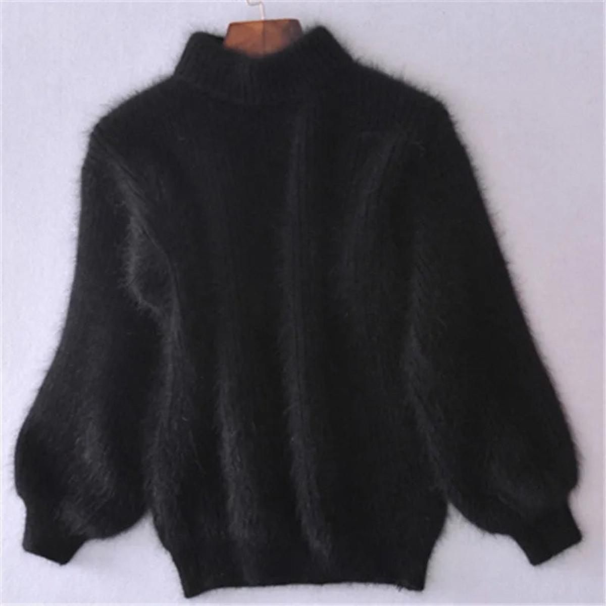 Women's High Neck Sweater with Soft Knit and Relaxed Fit, Long Sleeve