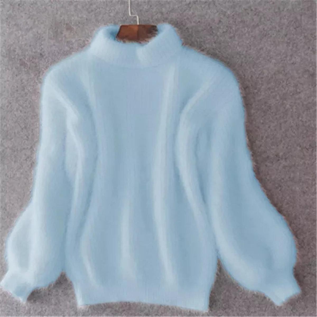Women's High Neck Sweater with Soft Knit and Relaxed Fit, Long Sleeve
