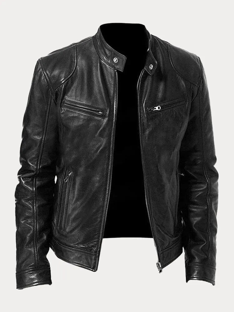 Men's Zip-Up Jacket with Tailored Fit and Two Front Pockets, Midweight Fabric Blend