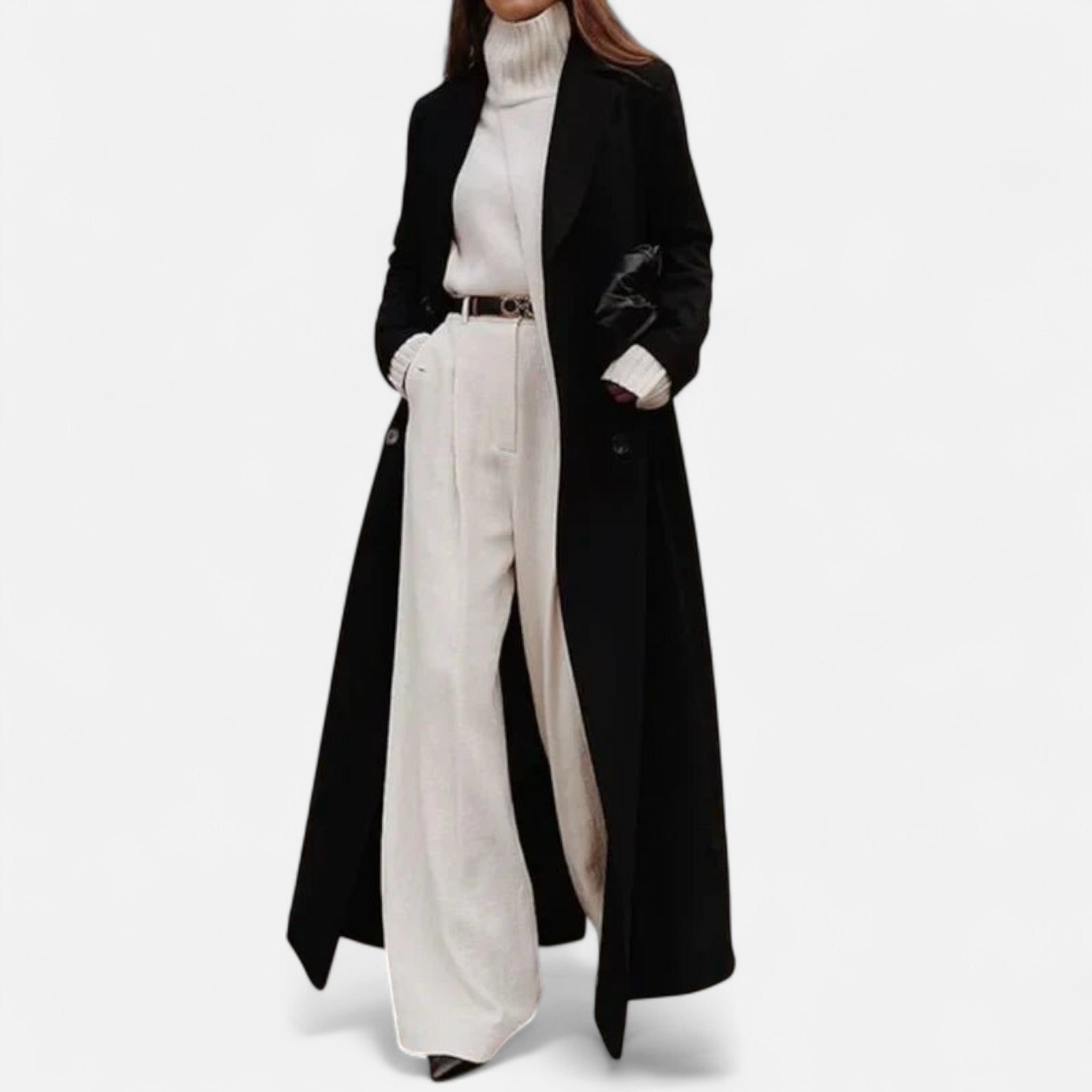 Women's Longline Coat Structured and Relaxed Fit, All-Season Layering