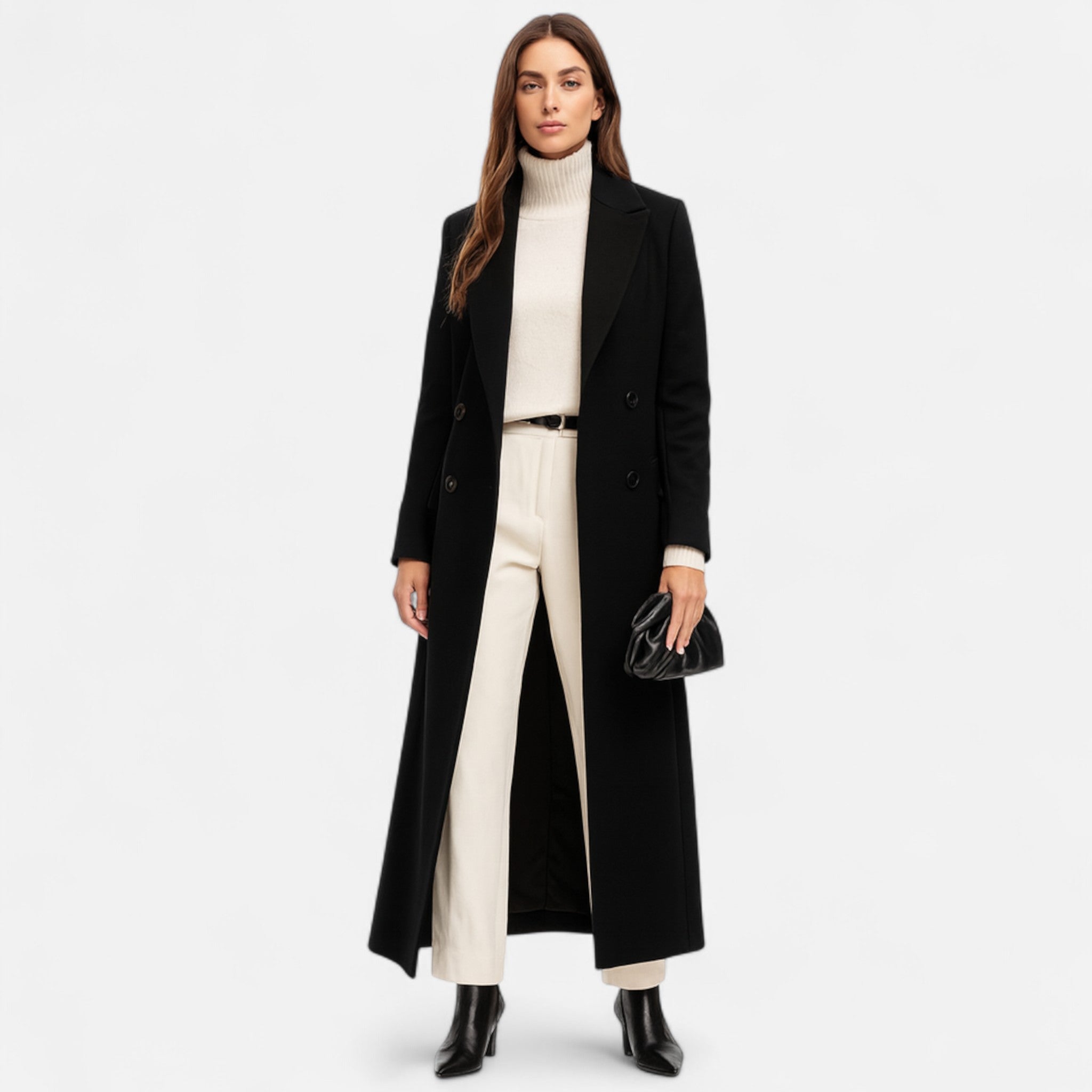 Women's Longline Coat Structured and Relaxed Fit, All-Season Layering