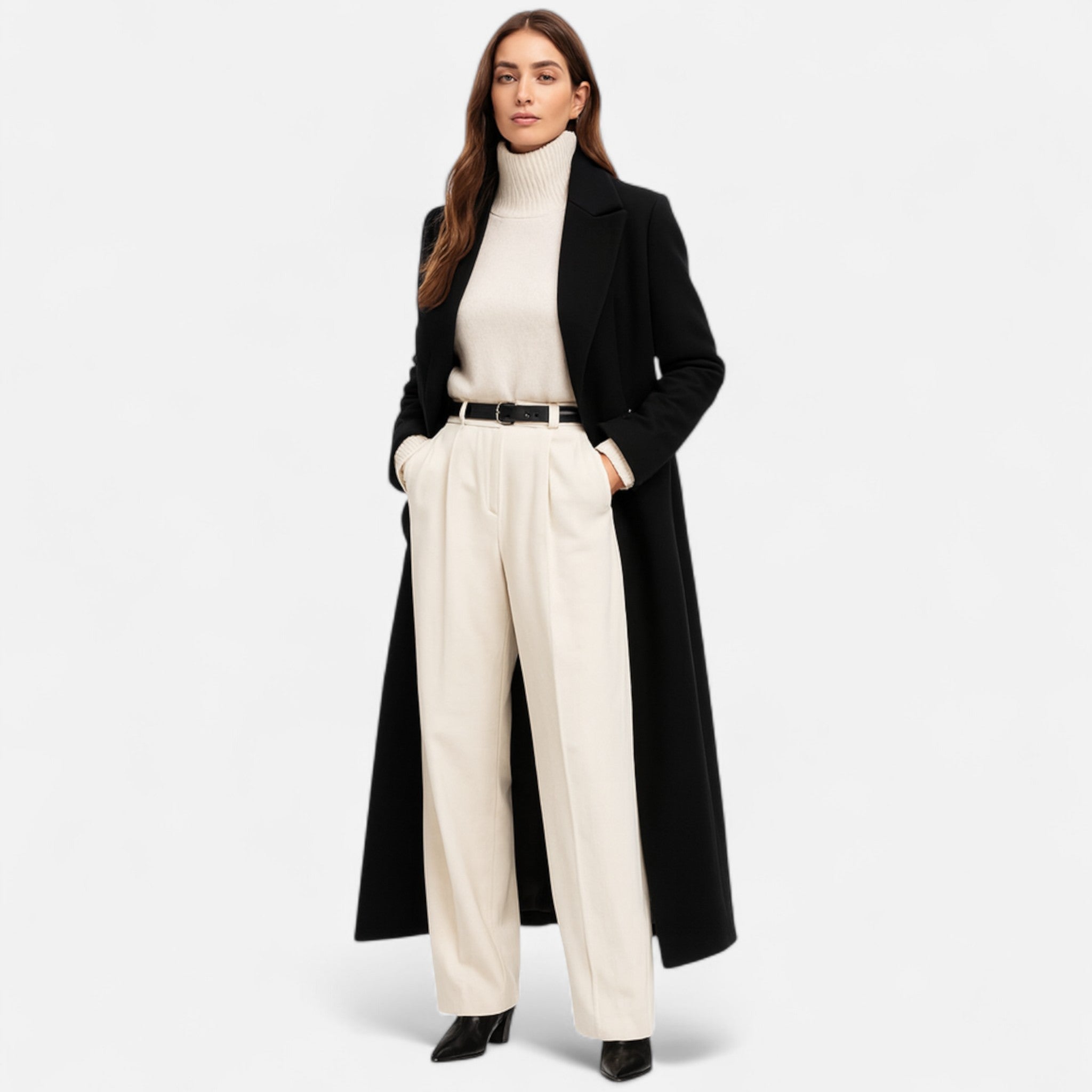 Women's Longline Coat Structured and Relaxed Fit, All-Season Layering