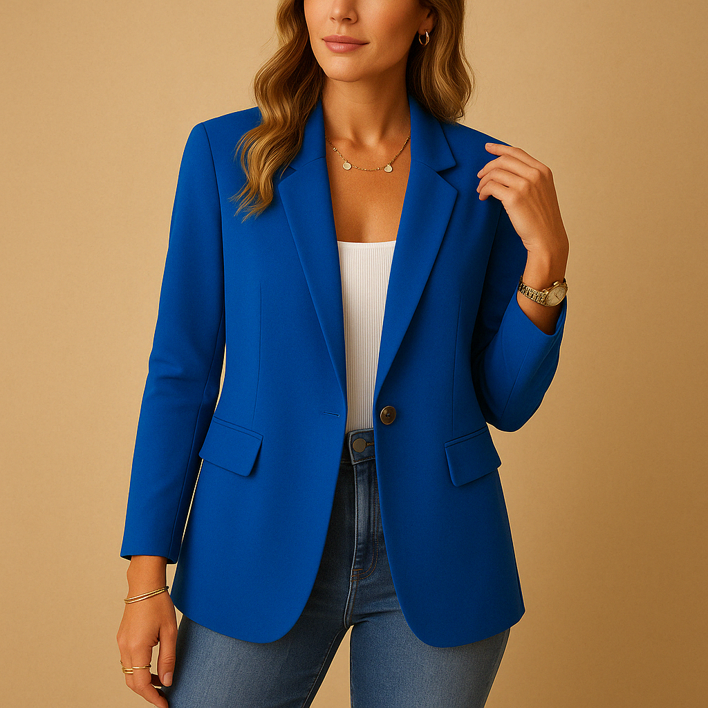 Tailored Women's Blazer with Stretch Comfort and Versatile Styling, All-Season