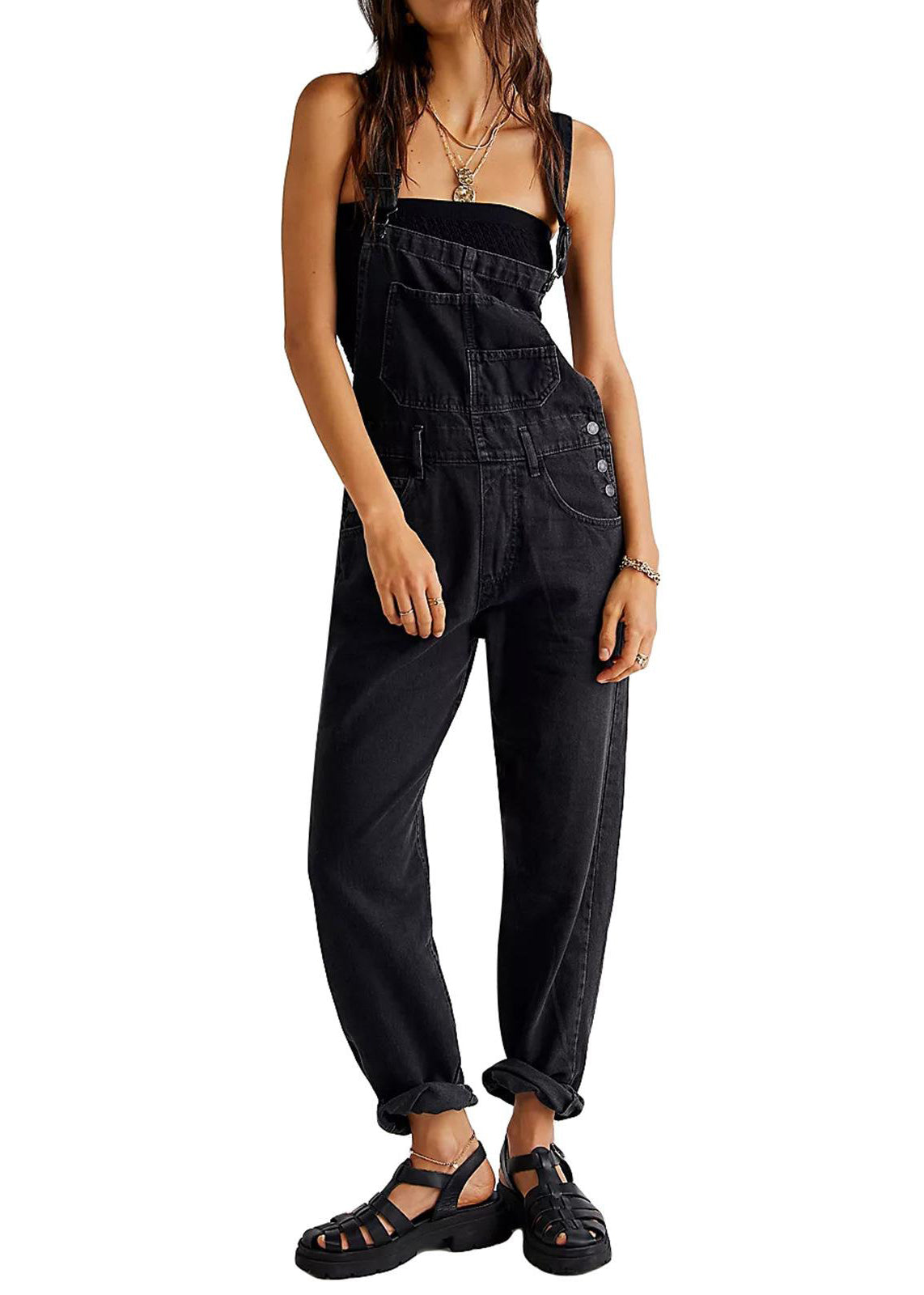 Straight-Leg Jumpsuit for Women with Relaxed Fit and Versatile Design