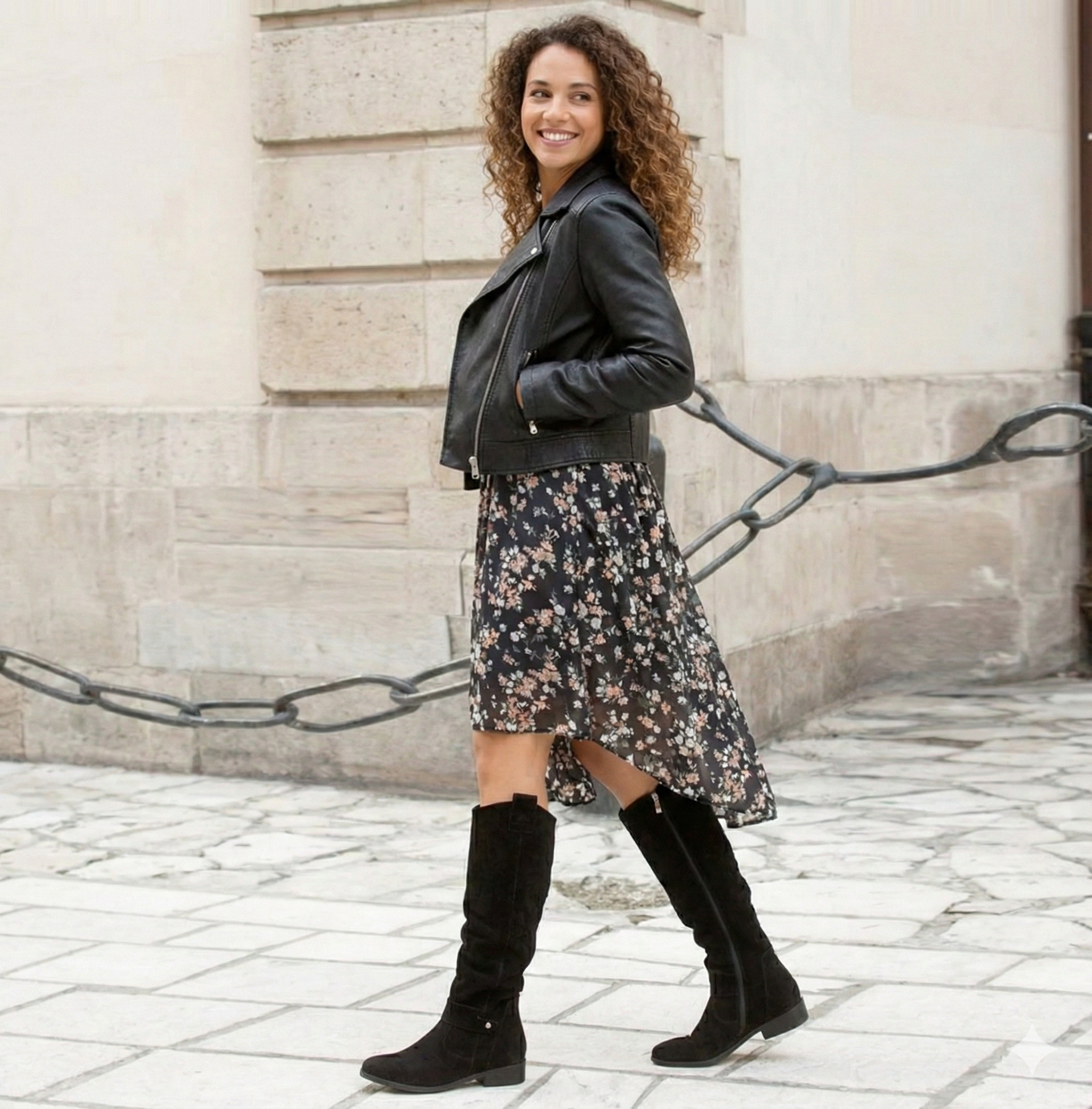 Women's Knee-High Slouch Boots with Low Block Heel and Pull-On Design