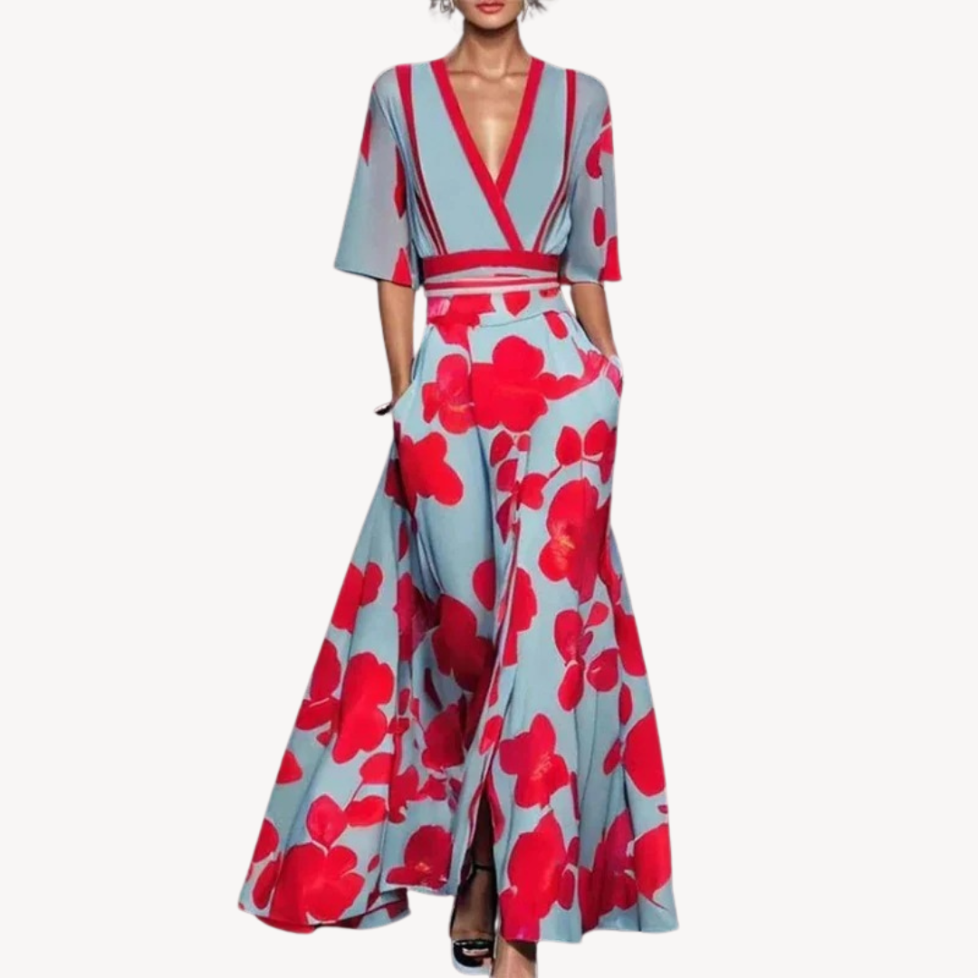 Wrap Maxi Dress with Adjustable Self Tie and Floor-Grazing Silhouette for Evening Events