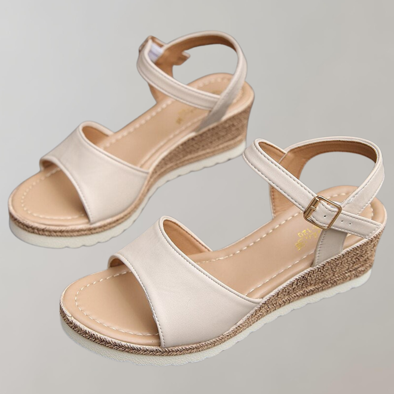 Platform Sandals with Wrapped Wedge and Adjustable Ankle Buckle, 2.5-Inch Height for Women