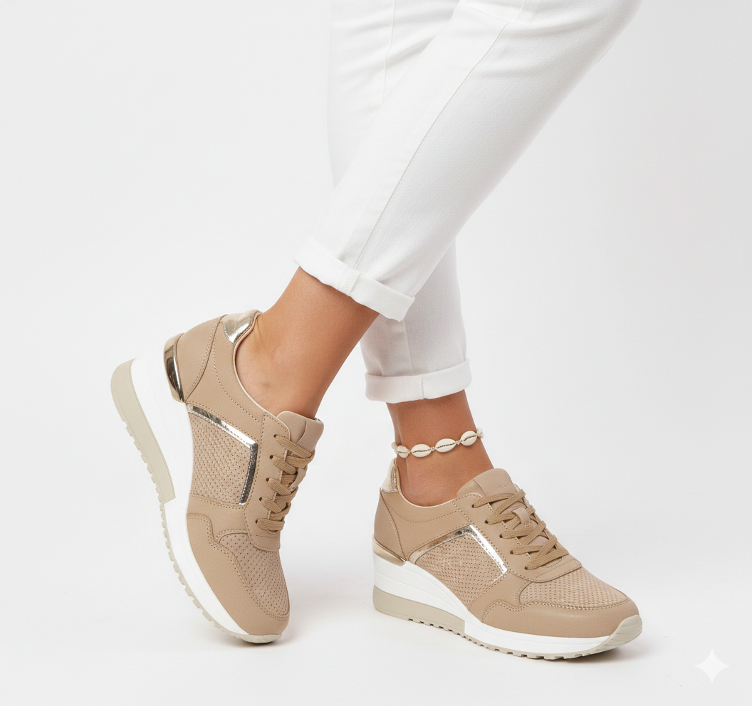 Platform Sneakers for Women with Breathable Mesh and Arch Support